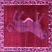 Square Animal Pink Traditional Rug, tr2367pnk