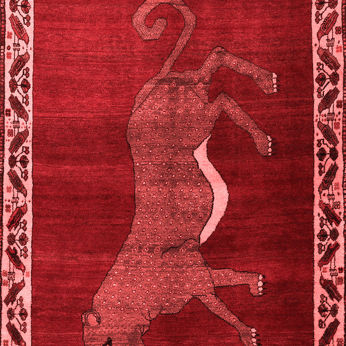 Machine Washable Animal Red Traditional Rug, wshtr2367red