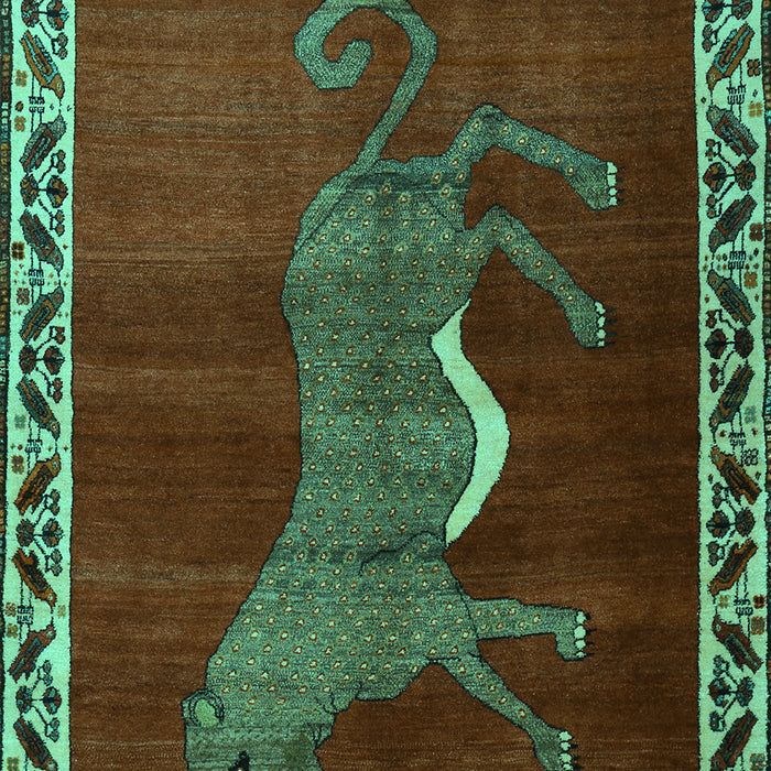 Animal Turquoise Traditional Rug, tr2367turq