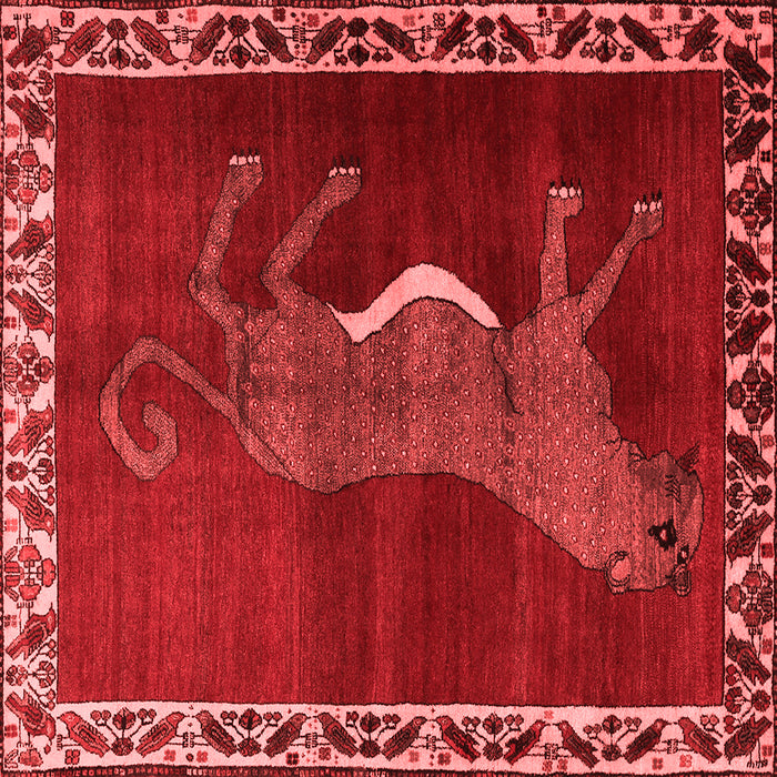 Machine Washable Animal Red Traditional Rug, wshtr2367red