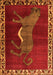 Animal Orange Traditional Rug, tr2367org