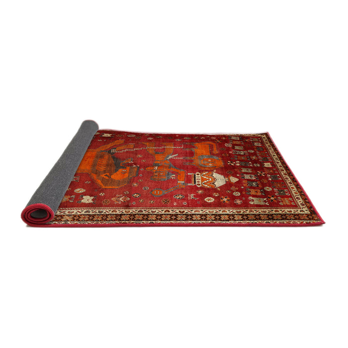 Sideview of Traditional Red Animal Rug, tr2368