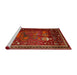 Sideview of Machine Washable Traditional Red Rug, wshtr2368