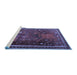 Sideview of Machine Washable Animal Blue Traditional Rug, wshtr2368blu