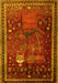 Machine Washable Animal Yellow Traditional Rug, wshtr2368yw