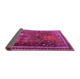 Sideview of Animal Purple Traditional Rug, tr2368pur