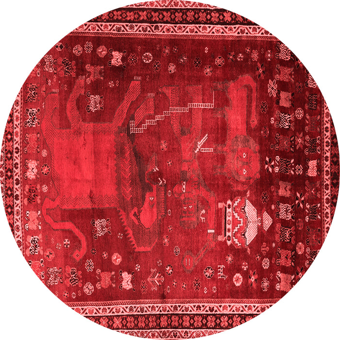 Machine Washable Animal Red Traditional Rug, wshtr2368red