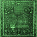 Square Animal Emerald Green Traditional Rug, tr2368emgrn