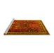 Sideview of Machine Washable Animal Yellow Traditional Rug, wshtr2368yw