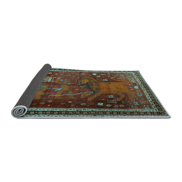 Sideview of Animal Light Blue Traditional Rug, tr2368lblu