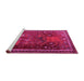 Sideview of Machine Washable Animal Pink Traditional Rug, wshtr2368pnk