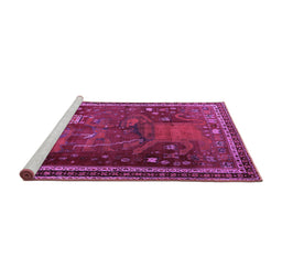 Sideview of Machine Washable Animal Purple Traditional Area Rugs, wshtr2368pur