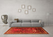 Machine Washable Animal Orange Traditional Area Rugs in a Living Room, wshtr2368org