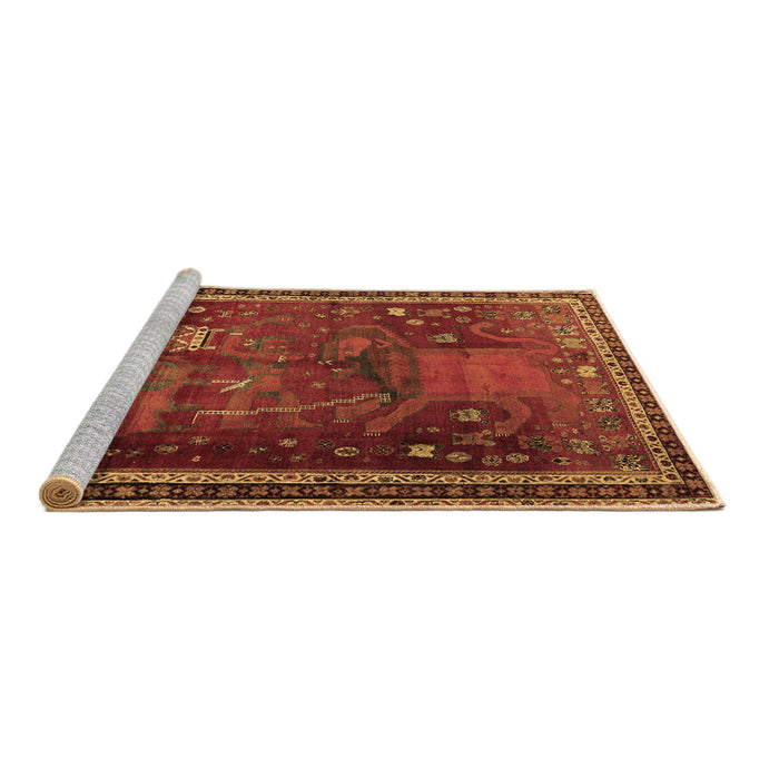 Sideview of Machine Washable Animal Brown Traditional Rug, wshtr2368brn