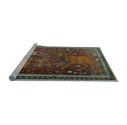 Sideview of Machine Washable Animal Light Blue Traditional Rug, wshtr2368lblu