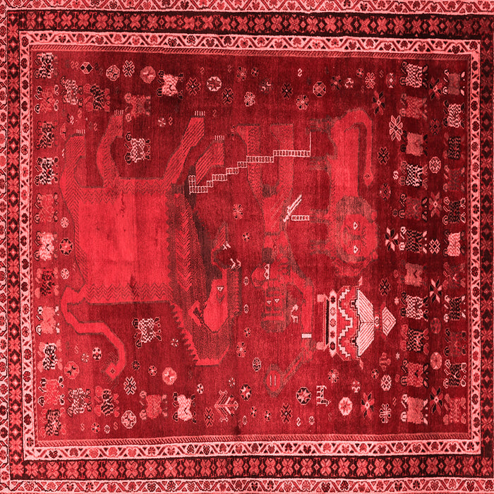 Machine Washable Animal Red Traditional Rug, wshtr2368red
