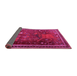 Sideview of Animal Pink Traditional Rug, tr2368pnk