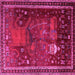 Square Animal Pink Traditional Rug, tr2368pnk