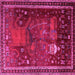 Square Machine Washable Animal Pink Traditional Rug, wshtr2368pnk