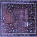 Square Animal Blue Traditional Rug, tr2368blu