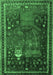 Animal Emerald Green Traditional Rug, tr2368emgrn