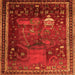 Serging Thickness of Animal Orange Traditional Rug, tr2368org