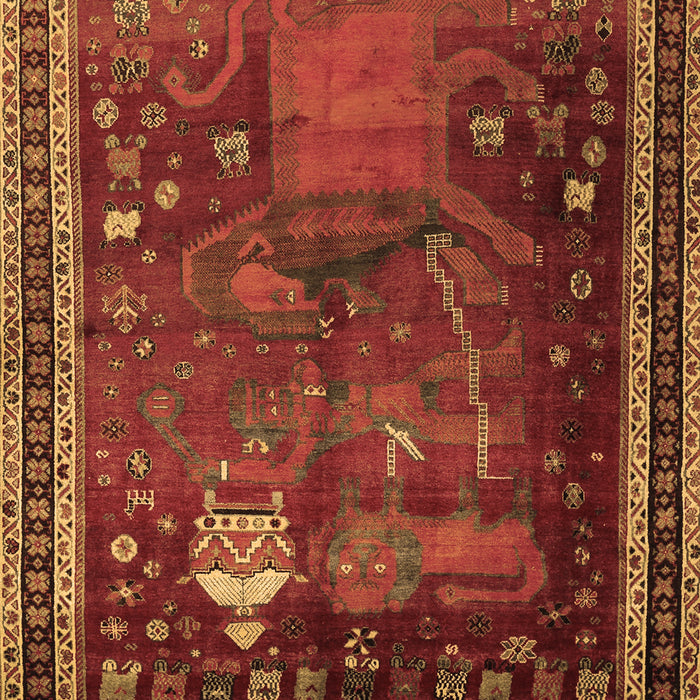 Machine Washable Animal Brown Traditional Rug, wshtr2368brn