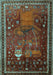 Animal Light Blue Traditional Rug, tr2368lblu