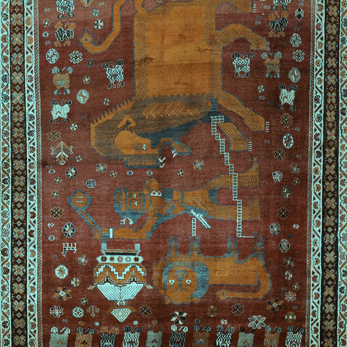 Animal Light Blue Traditional Rug, tr2368lblu