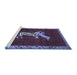 Sideview of Machine Washable Animal Blue Traditional Rug, wshtr2369blu