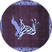 Round Animal Blue Traditional Rug, tr2369blu