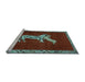 Sideview of Machine Washable Animal Light Blue Traditional Rug, wshtr2369lblu