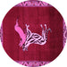 Round Animal Pink Traditional Rug, tr2369pnk