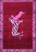 Machine Washable Animal Pink Traditional Rug, wshtr2369pnk