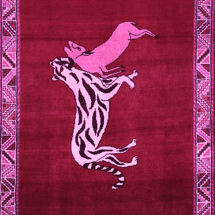 Machine Washable Animal Pink Traditional Rug, wshtr2369pnk