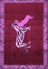 Animal Purple Traditional Rug, tr2369pur