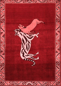 Animal Red Traditional Rug, tr2369red