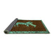 Sideview of Animal Turquoise Traditional Rug, tr2369turq