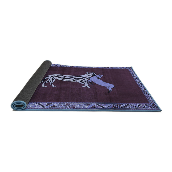 Sideview of Animal Blue Traditional Rug, tr2369blu