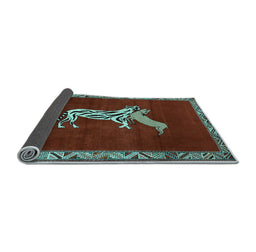 Sideview of Animal Light Blue Traditional Rug, tr2369lblu