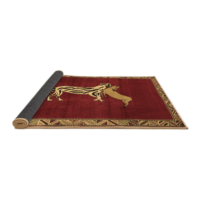 Sideview of Animal Brown Traditional Rug, tr2369brn