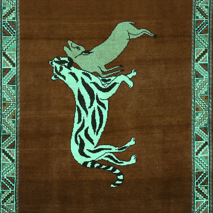Animal Turquoise Traditional Rug, tr2369turq