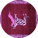 Round Animal Purple Traditional Rug, tr2369pur