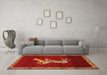 Machine Washable Animal Orange Traditional Area Rugs in a Living Room, wshtr2369org