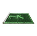 Sideview of Machine Washable Animal Emerald Green Traditional Area Rugs, wshtr2369emgrn