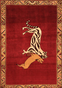 Animal Orange Traditional Rug, tr2369org