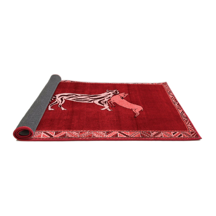 Animal Red Traditional Area Rugs