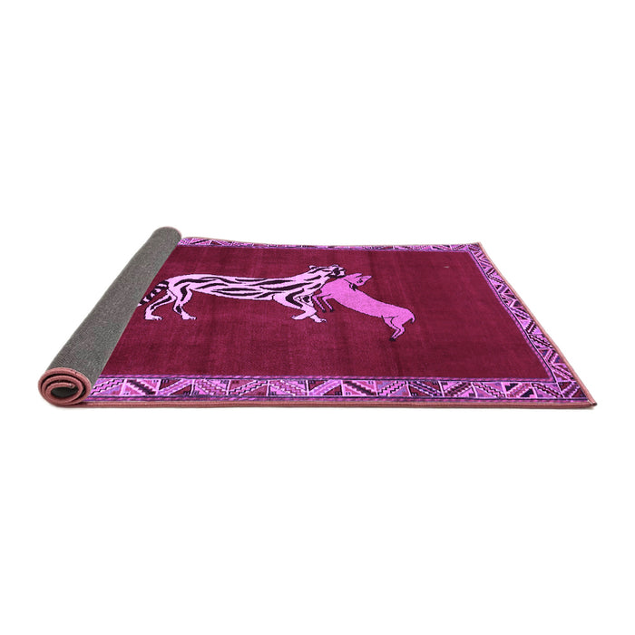 Sideview of Animal Purple Traditional Rug, tr2369pur
