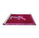 Sideview of Machine Washable Animal Pink Traditional Rug, wshtr2369pnk
