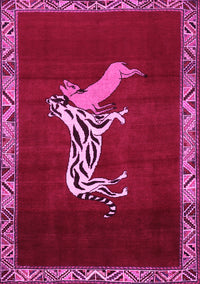 Animal Pink Traditional Rug, tr2369pnk